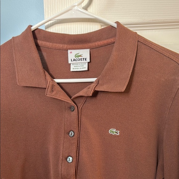 Lacoste Chocolate Long Sleeve Polo - Picture 2 of 6